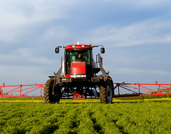 tractor in a field